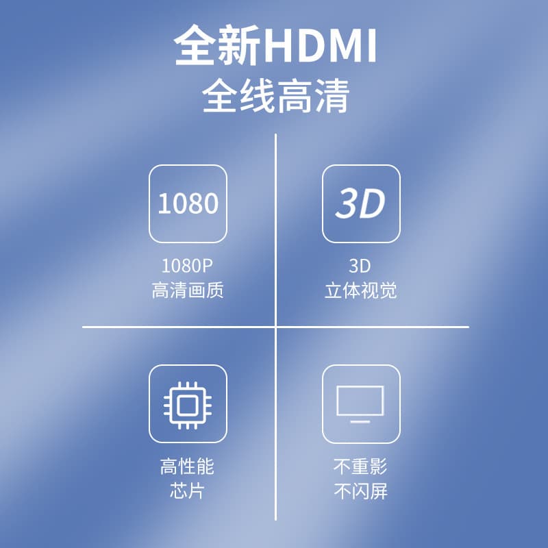 【Zumi】HDMI High-Definition Cable HDMI Cable Set-Top Box HDMI Connection Cable with Adapter HDMI 1.4V 1080P