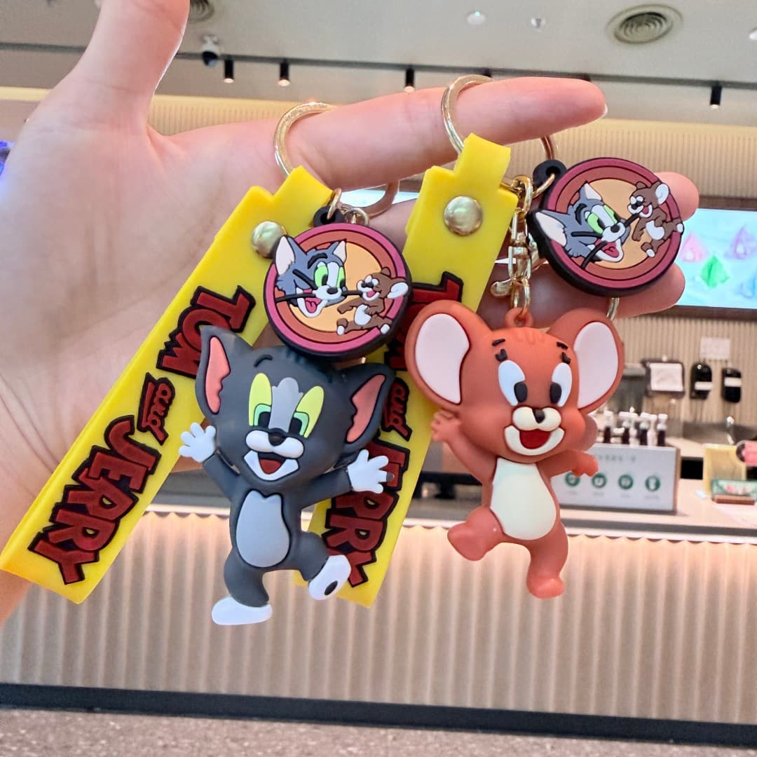 Cartoon Tom and Jerry Doll Keychain Pendant Cute Bag Pendant Anime Tom Jerry Keychain Gift
