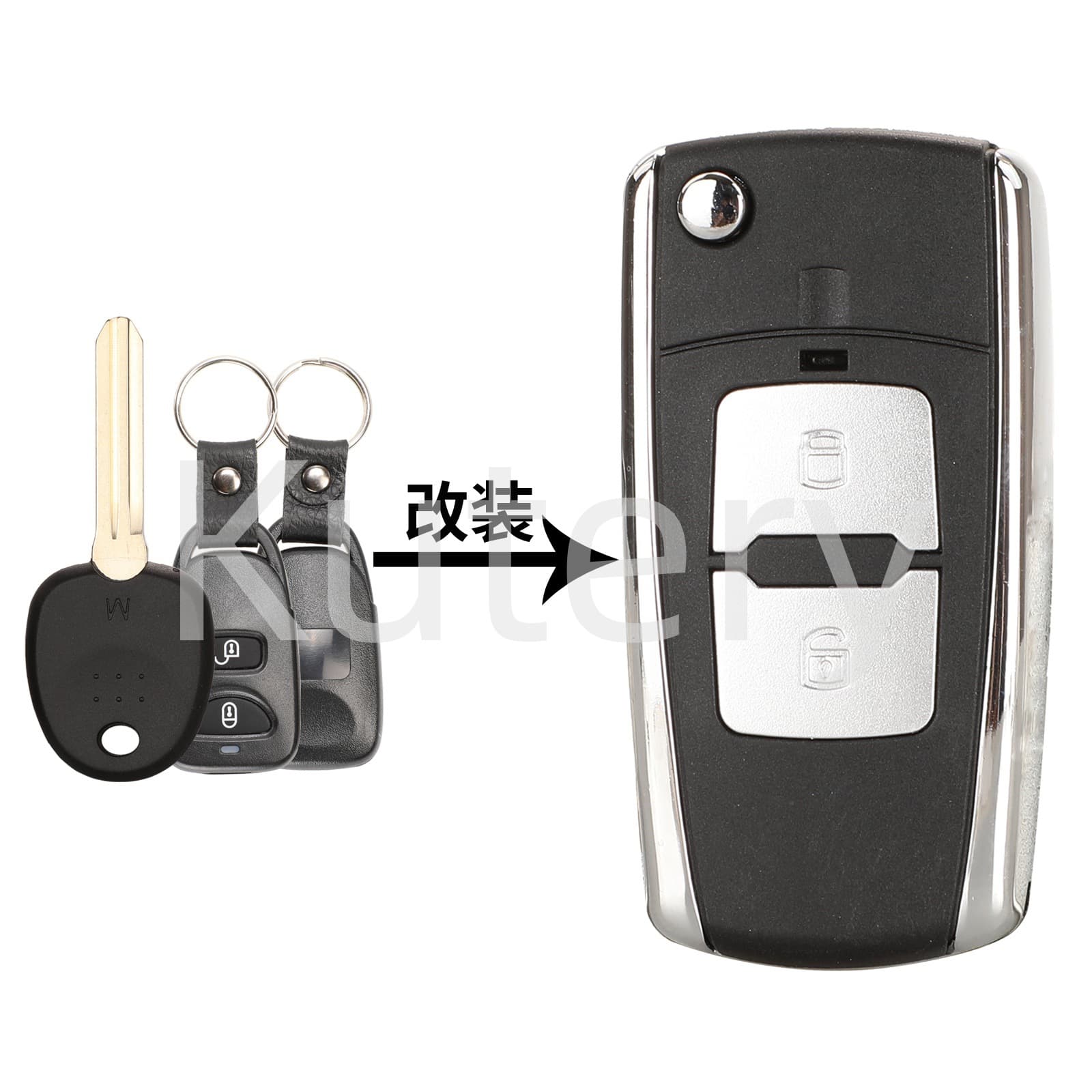 Replacement Folding Remote Car Key Shell for Hyundai Elantra Santa Fe Kia Split Modification