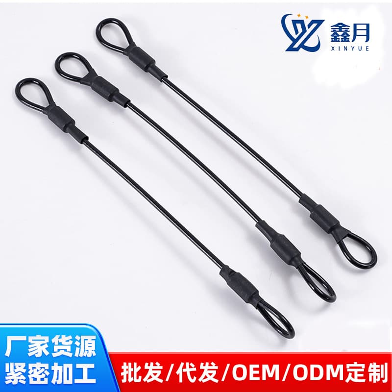 Black 304 Stainless Steel Coated Wire Rope Light Mining Lamp Safety Rope Industrial Fall Protection Luggage Safety Wire Rope