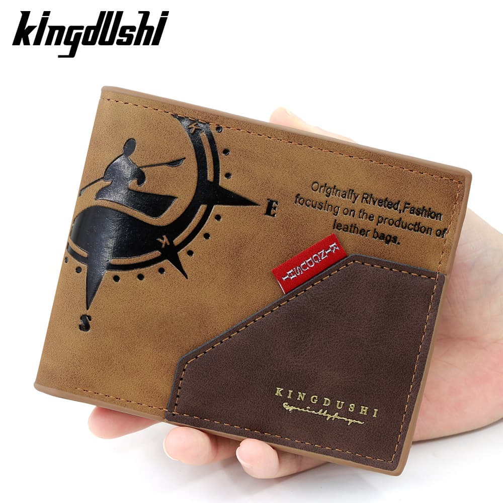New Men's Short Wallet Cross-Border Retro Fashion Multi-Card Holder Contrast Stitching Zipper Coin Pocket Wallet