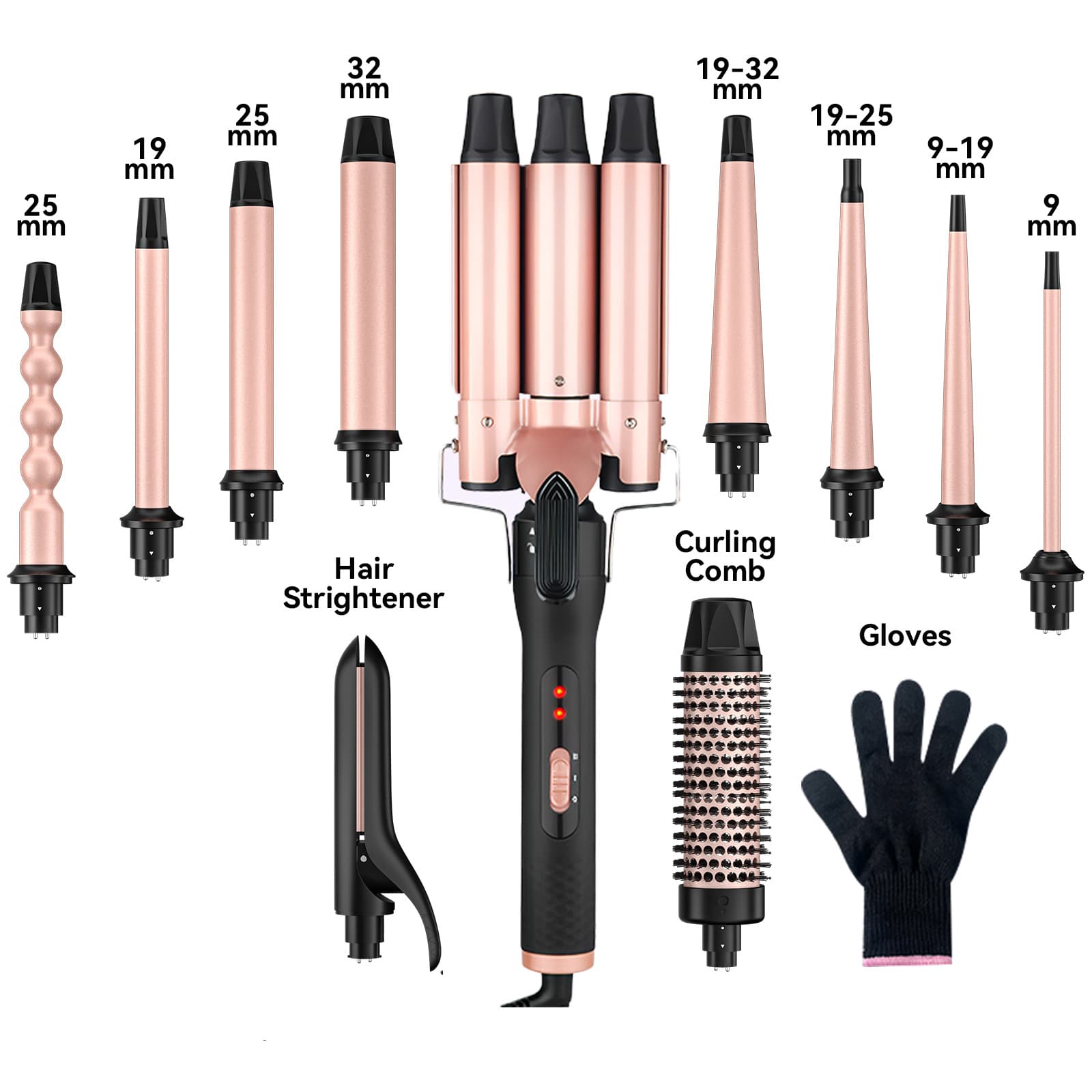 Multi-Function Interchangeable Curling Iron Ceramic Egg Roll Wave
