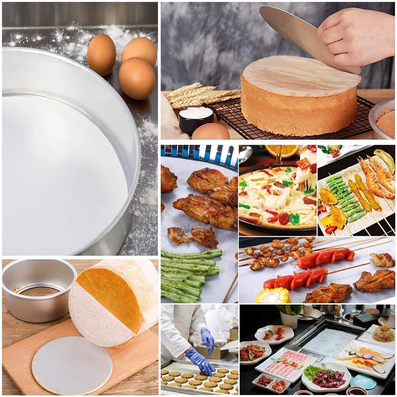 Round BBQ Paper Baking Oil-Absorbent Silicone Paper Air Fryer Liner Baking Tray Paper Grill Paper Oven Paper