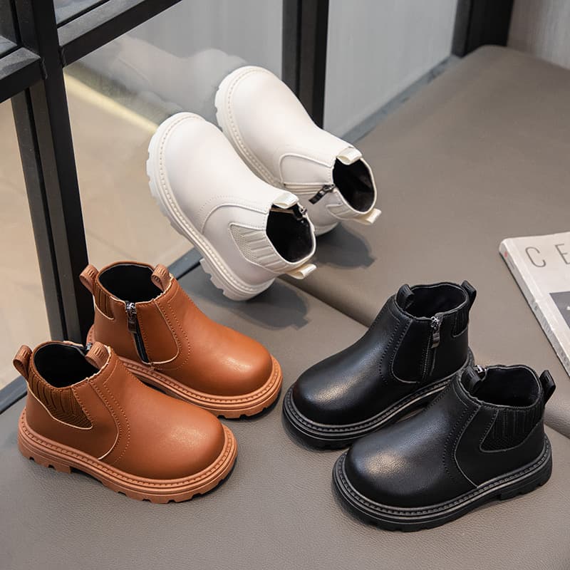 2026 Autumn/Winter New Children's Martin Boots Boys Leather Boots Girls Short Boots British Style Fashion Single Boots Cross-Border