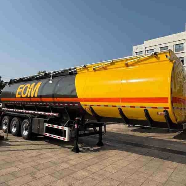 Cross-border 40/45/50 Mobile Liquid Transport Tanker, Oil Tank Semi-trailer, Stainless Steel Insulated Aluminum Alloy