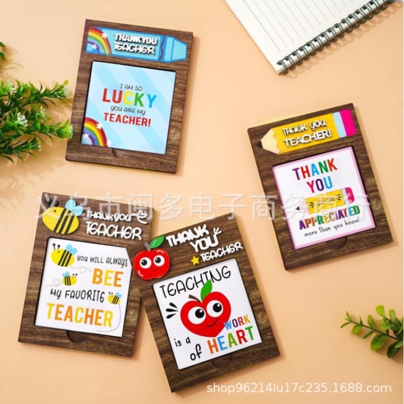 Teacher Post-it Holder, creative desktop sticky note paper storage box with included sticky notes