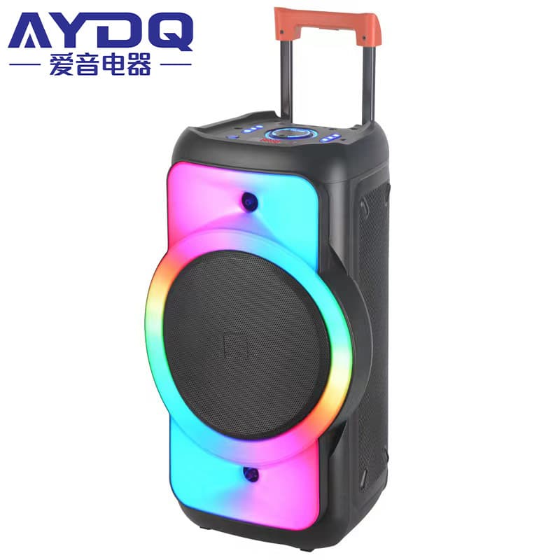 Cross-border Outdoor Stage Bluetooth Speaker with RGB Color Lights, Dual 12-inch Speakers for Square Dancing and Home Use