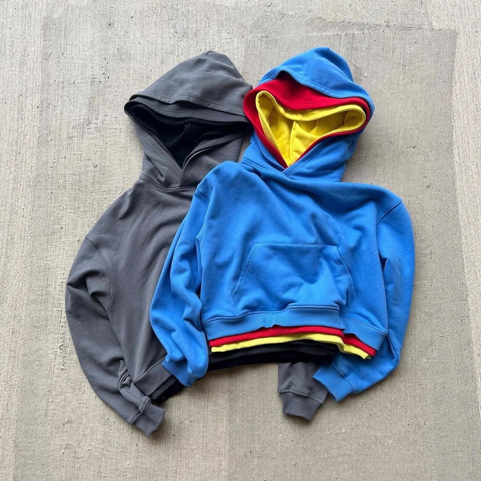 Fake three-piece trendy hooded pullover loose men and women same style cross-border three-layer hooded sweatshirt Jimo factory cross-border hot words