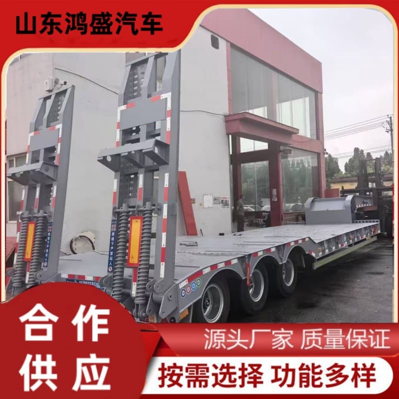Hydraulic integrated large climbing ladder 13.75-meter three-axle flatbed truck equal-width goose head