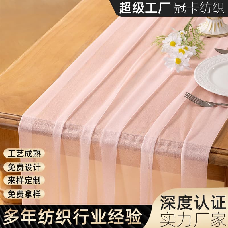 New table flag gauze valance beauty gauze balinese wedding birthday party event decoration dining table chiffon tablecloth