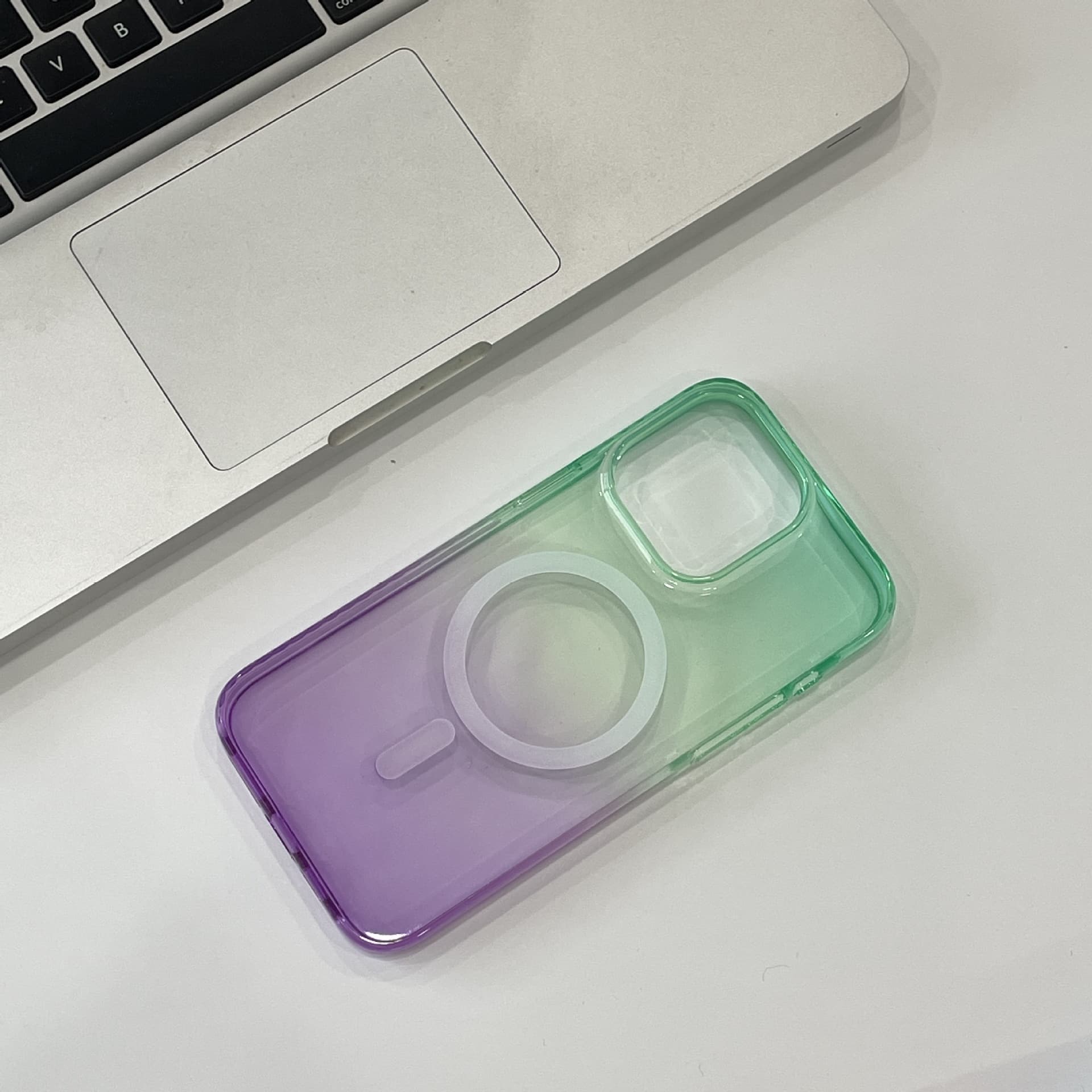 MagSafe Magnetic Phone Case Compatible with Apple 15 Gradient Acrylic 16 Pro Full Coverage iPhone 17 Soft Case