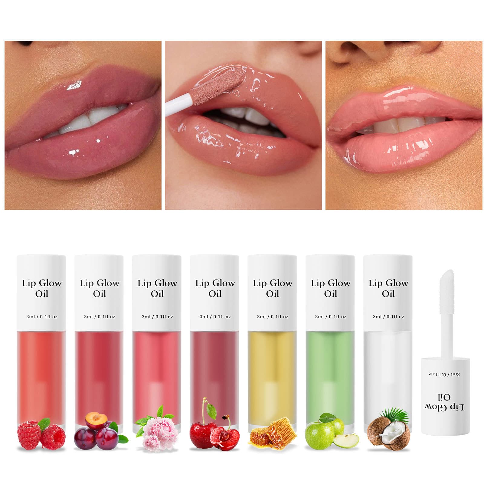 Hellokiss Hydrating Glossy Seven-Color Fruit Flavored Lip Oil - Moisturizing, Natural Shine, Mirror Finish Lip Oil