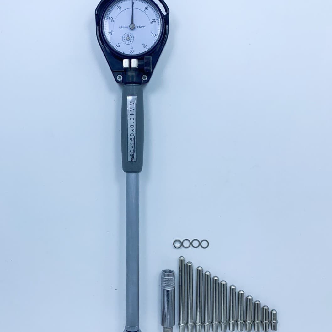 Chuanlu inside diameter dial gauge 50-160/0.01mm, includes 6 replaceable side heads, reliable quality, in stock
