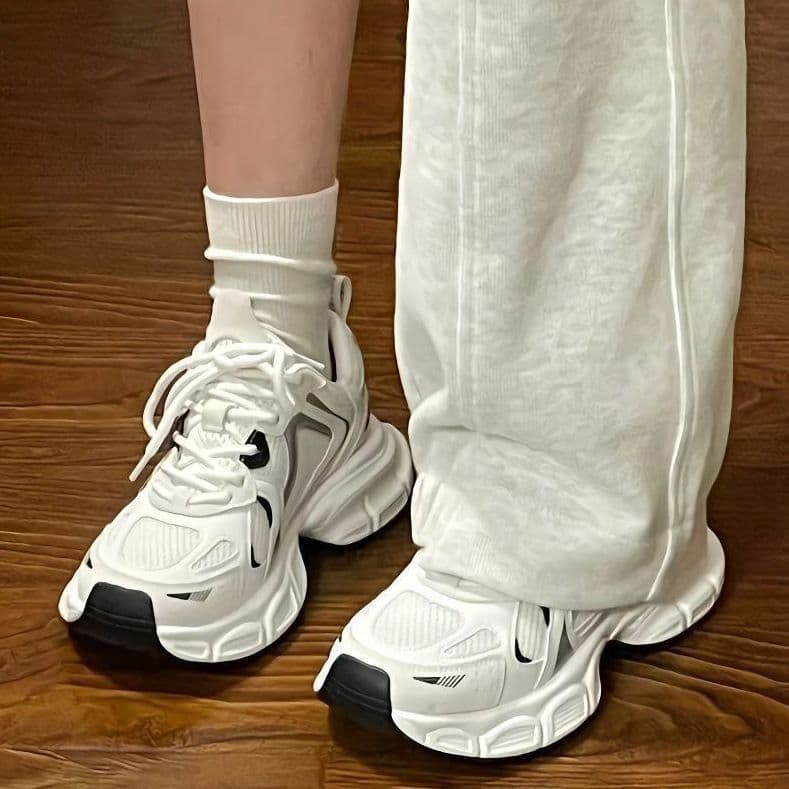 Dad Sneakers for Women 2025 New Summer Casual Thick Sole Chunky White Shoes Platform Lightweight Athletic Shoes