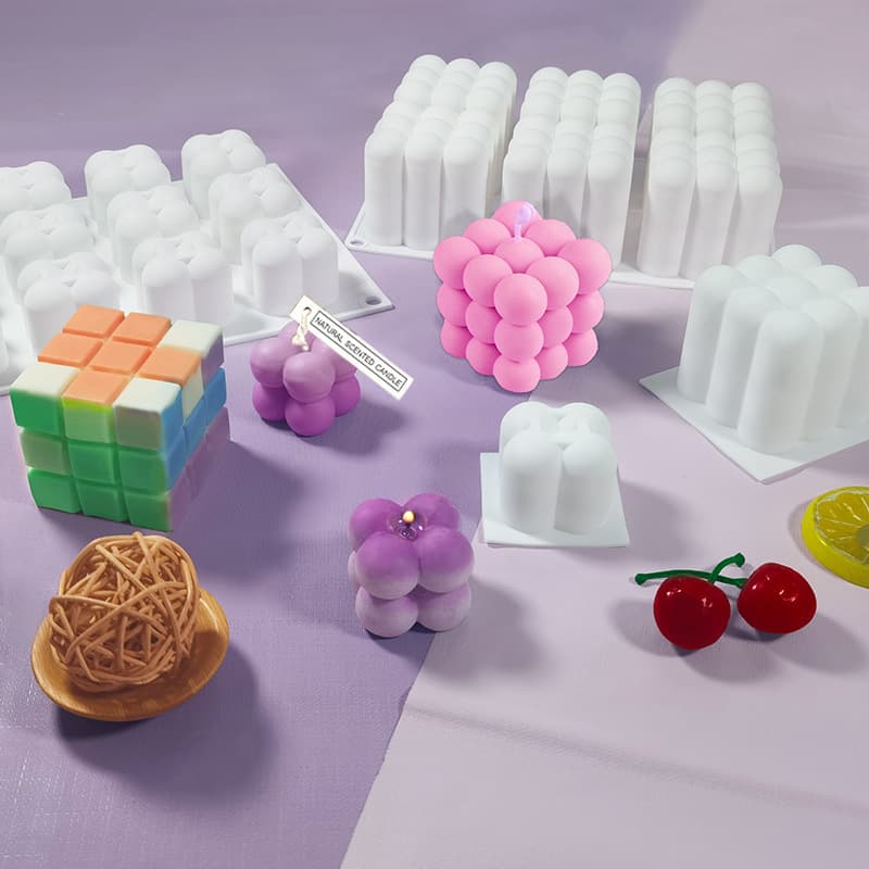 Creative 6-link Cube Silicone Mold 15-link Ball Mousse Cake Mold Aromatherapy Candle Diy Soap Kitchen Baking Tools