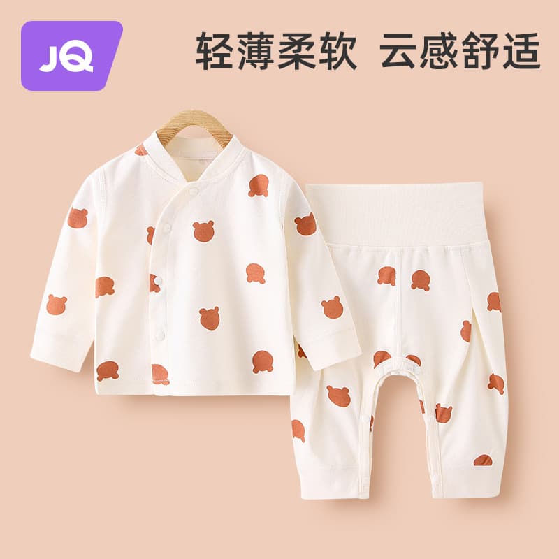 Baby Autumn Long-Sleeve Bodysuit Set, Pure Cotton Children's Underwear, Boys' Thermal Pants, Cotton Fleece Sleepwear, Warm Style for Girls