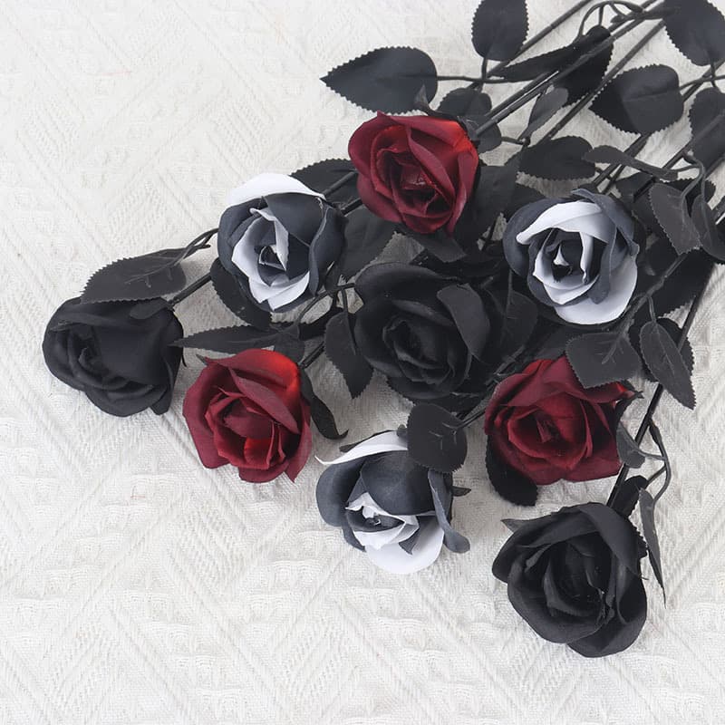 Black Magic Artificial Dark Roses for Halloween/Gothic Decor, Manufacturer Wholesale