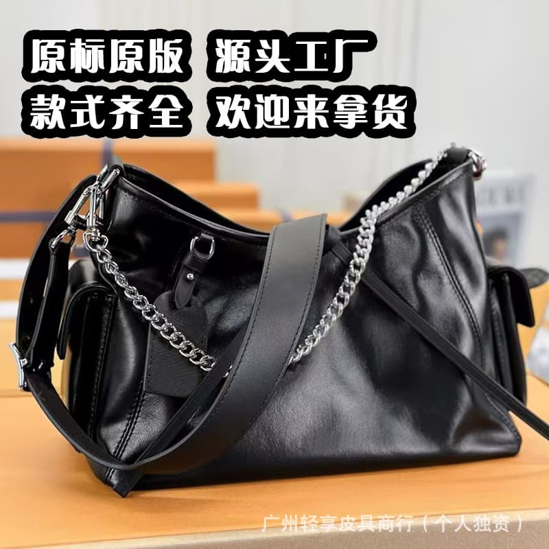 Guangzhou original Black Warrior Carryall small tote bag, chip lambskin premium chain crossbody women's bag
