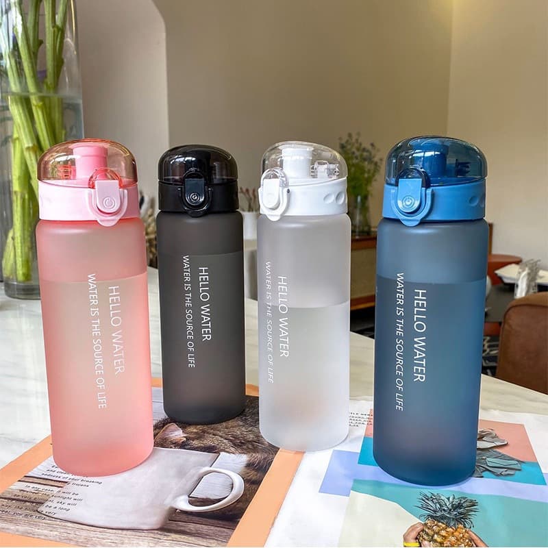 Cross-border frosted sports water bottle, high appearance, large capacity, portable for students and outdoor use
