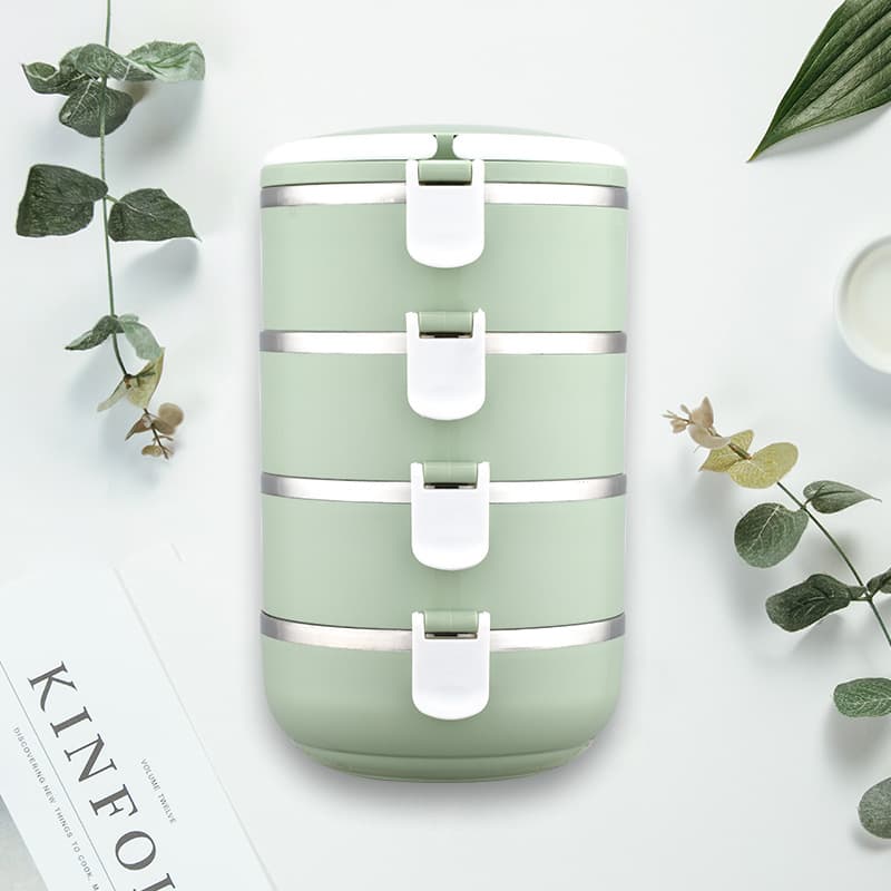 Wholesale 304 Stainless Steel Lunch Box for Students, Thickened Portable Multi-Layer Large Capacity Compartmentalized Lunch Box with Lid