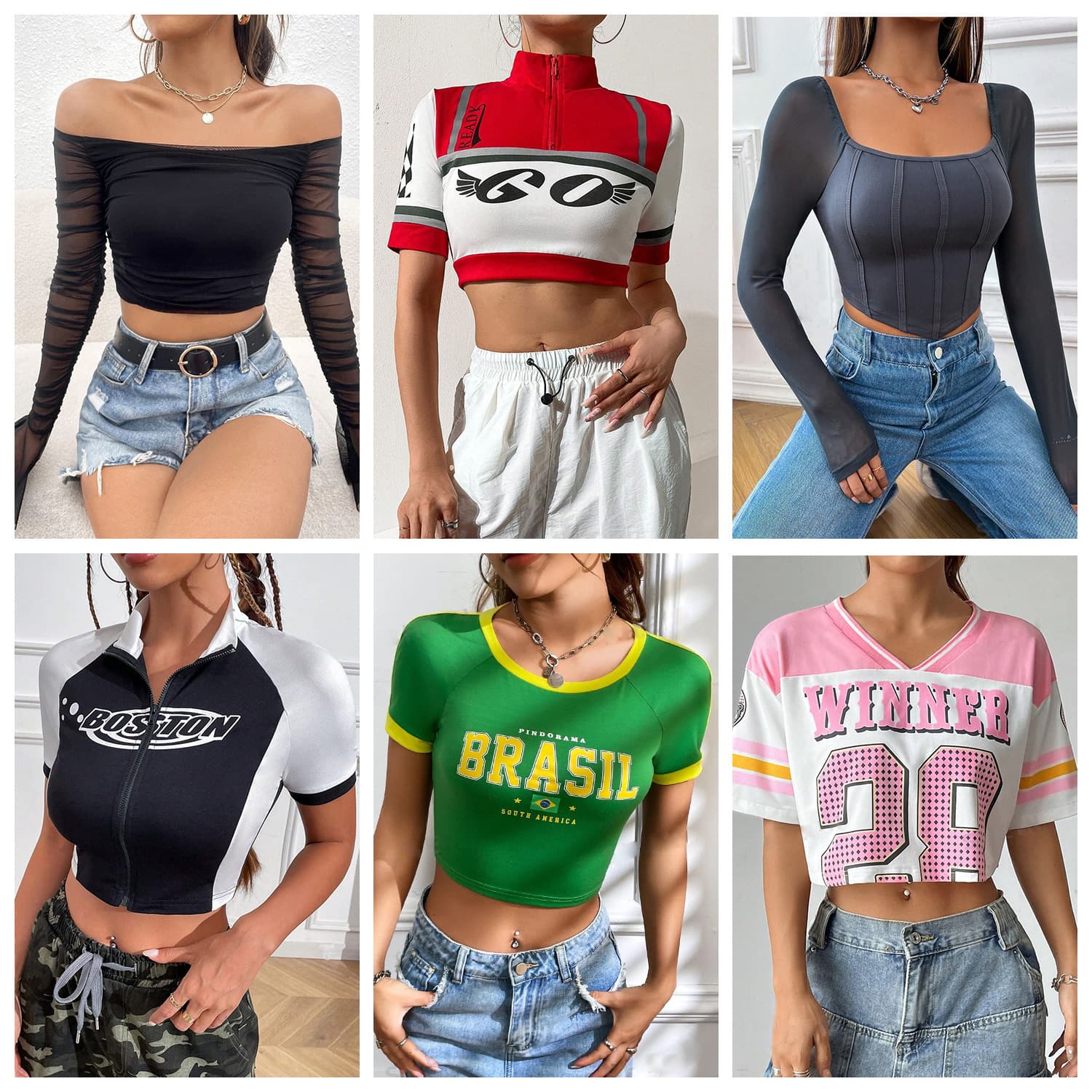 Foreign trade fashion brand hot girl women's miscellaneous sexy navel-baring small T-shirt pure lust style vest small top wholesale