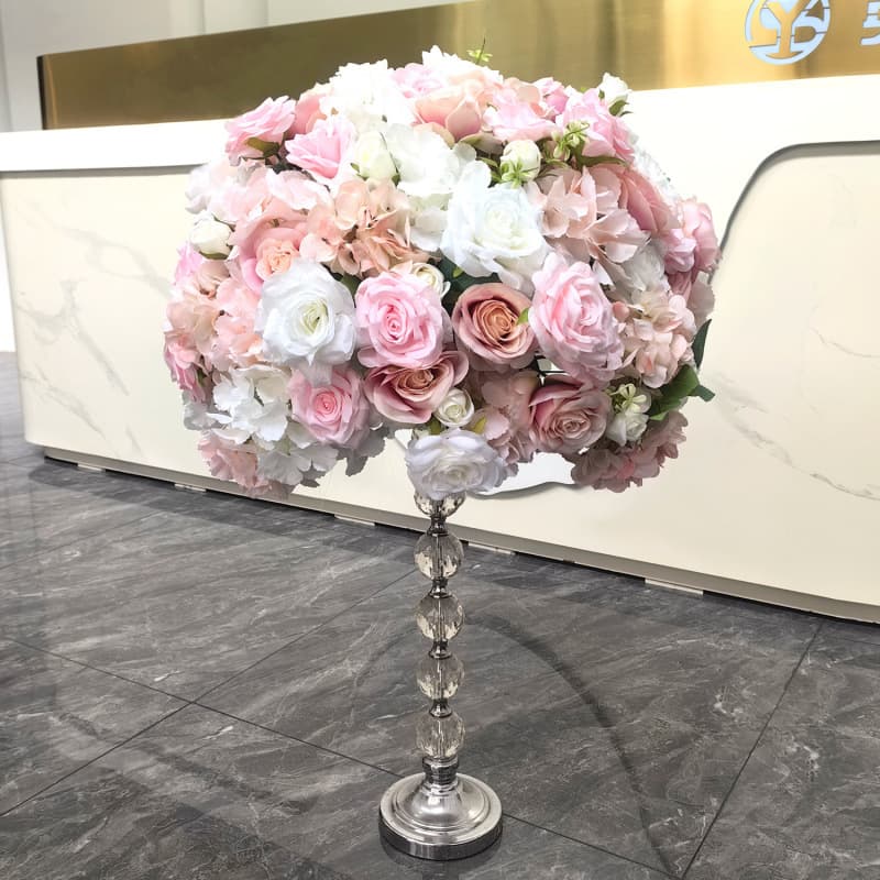 New Rose Ball Wedding Stage Decoration Artificial Flowers for Dining Table Living Room Exhibition Faux Flower Ball Table Dried Flowers