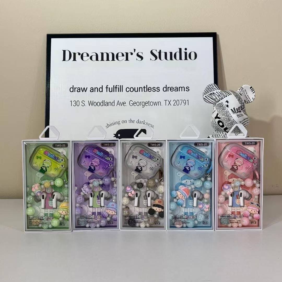 Cartoon Cute Wireless Bluetooth Headphones High-Looking Stereo Sound Effects Noise Reduction Sports Running Leisure Headphones Pendant