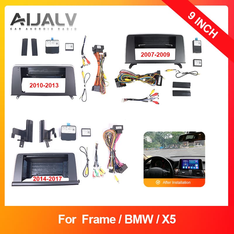 Suitable for Bmw X5 Matte Black Central Control Navigation Frame Multimedia Modification Panel Versatile Frame Bracket Complete Set