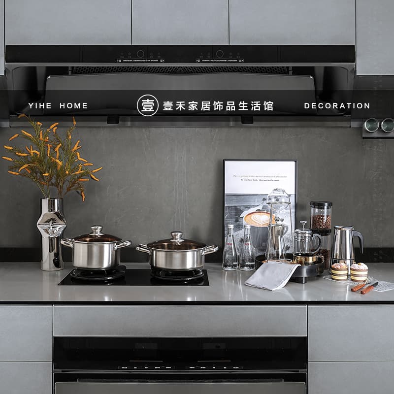 Light luxury Internet celebrity model room kitchen decorations and accessories combination cabinet table storage pot floral pot spatula tray