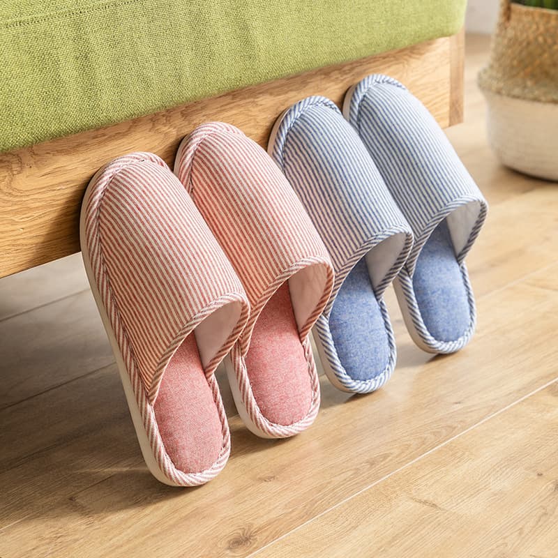 Spring and Autumn Cotton Slippers for Women, Four Seasons Winter Indoor Home Use, Cotton and Linen Non-Slip Home Couple Wholesale Linen Slippers for Men