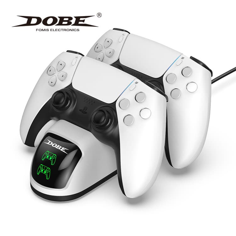 PS5 Controller Charging Station with LED Breathing Light Indicator, Contact Fast Charging for PS5 Wireless Game Controller Dual Charger