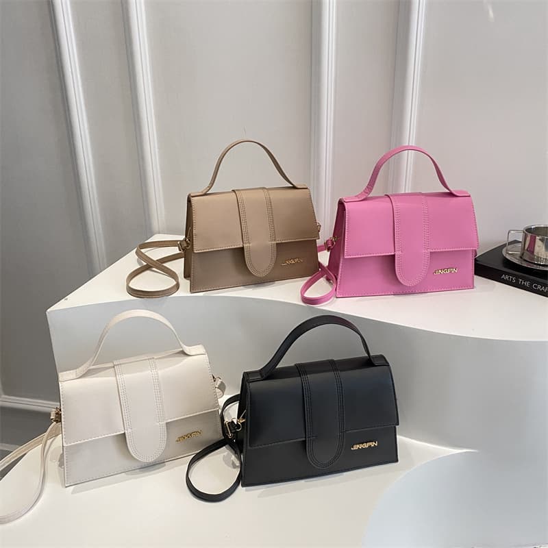 2025 Summer New Style Simple Casual Daily Commute Solid Color Fashionable Women's Single Shoulder Crossbody Handheld Small Square Bag