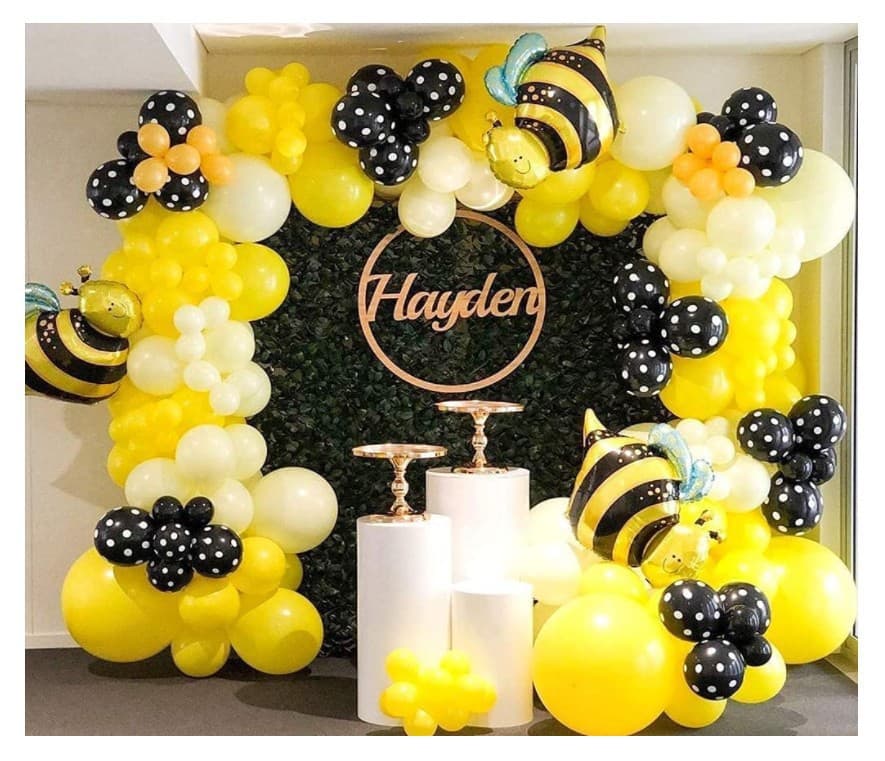 Yellow and White Balloon Bee Theme Baby Shower Gender Reveal Birthday Party Decorations