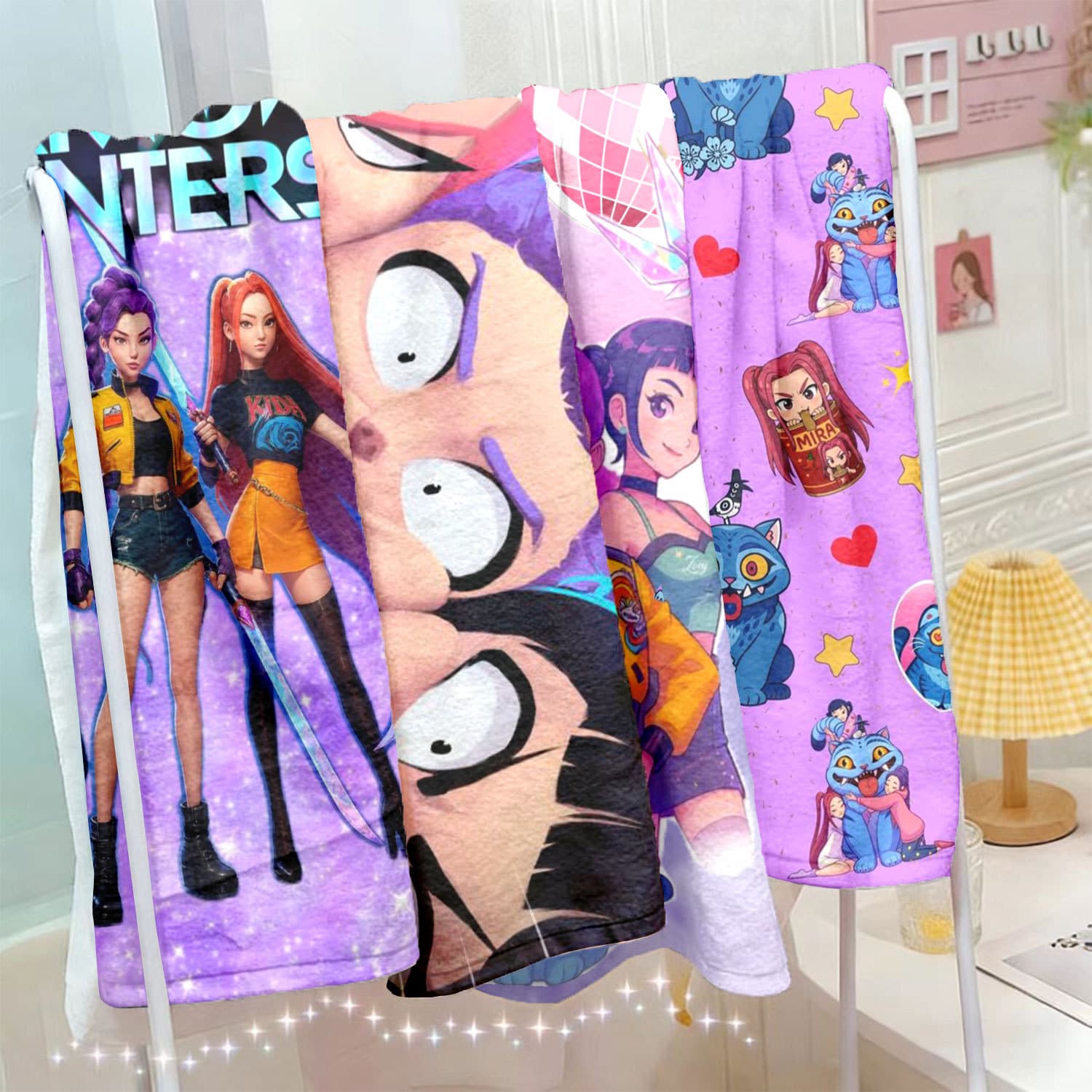 Cross-border hot-selling IP Witch Hunter Superfine Fiber Printed Cartoon Children's Beach Towel Extra Large Water-Absorbent Digital Print