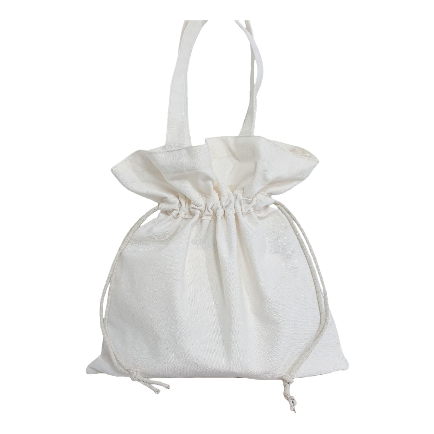 Natural Canvas Tote Bag with Drawstring Closure, Japanese Style Eco-Friendly Bag for Women and Students, Tie-Dye Paint Bag