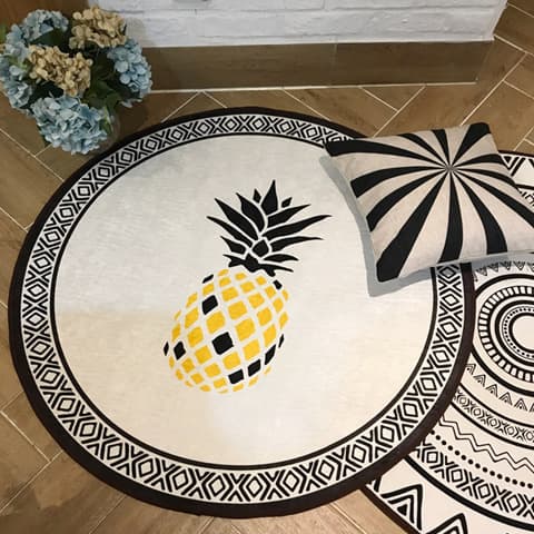 Bean Bag Floor Cushion, Hanging Basket Computer Chair, Round Rug for Living Room, Bedroom, Bedside Mat, Vanity Area Photo Mat