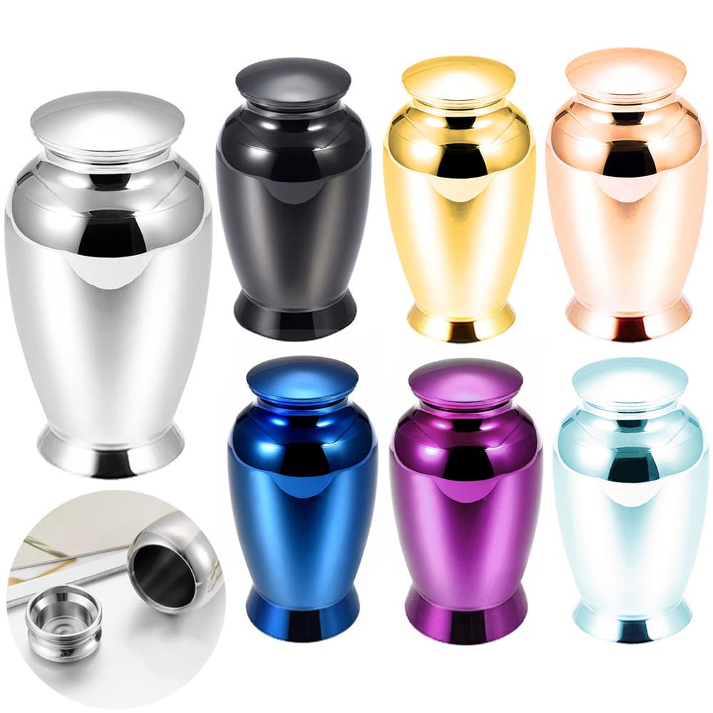 New aluminum alloy 45x70mm pet fur and ash container, memorial keepsake for loved ones, openable ash jar.