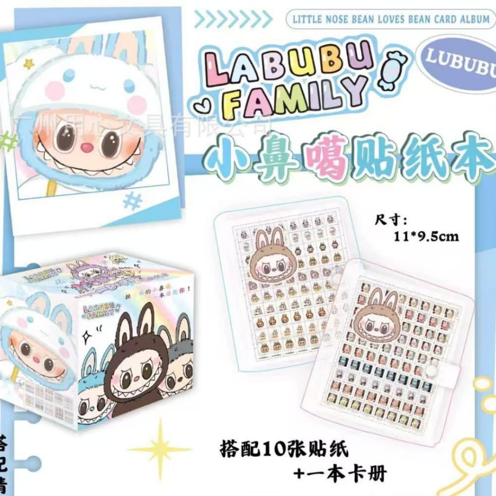 New Mini Nose Sticker + Card Album 2-in-1 Set Labubu Detective Conan The Lost Tomb Anime Stickers Wholesale