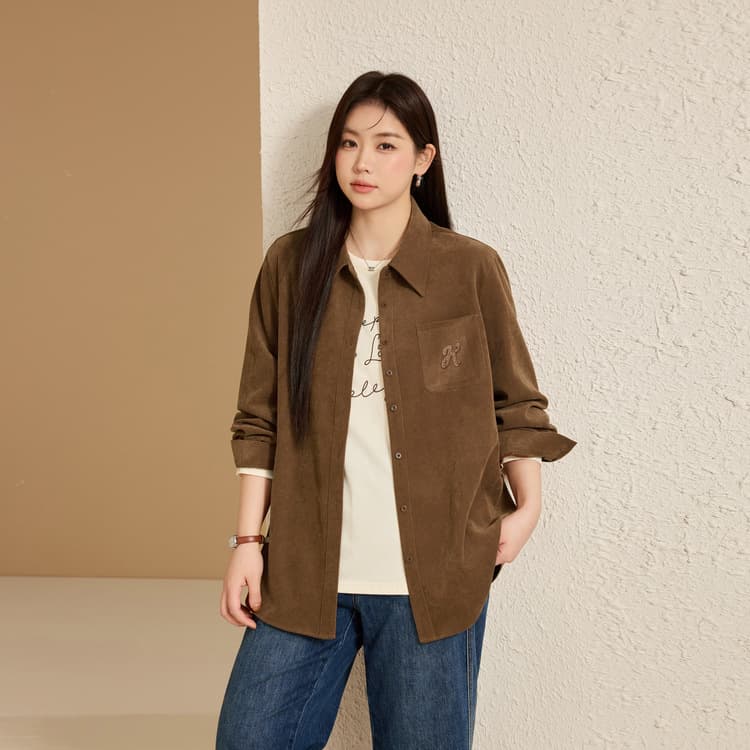 【Simple and Intellectual Shirt】Slim & Elegant Plus Size Women's Commuter Style Lapel Cardigan for Curvy Women, 2025 Winter New Arrival