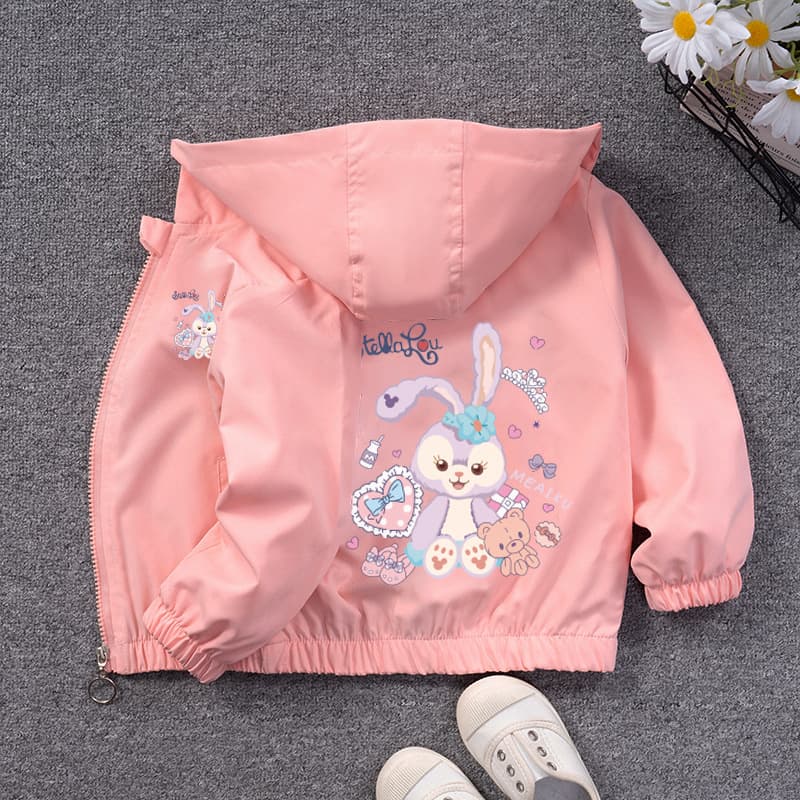 2023 Autumn New Girls Jacket Toddler Windbreaker Coat Baby Starlight Hooded Zipper Top