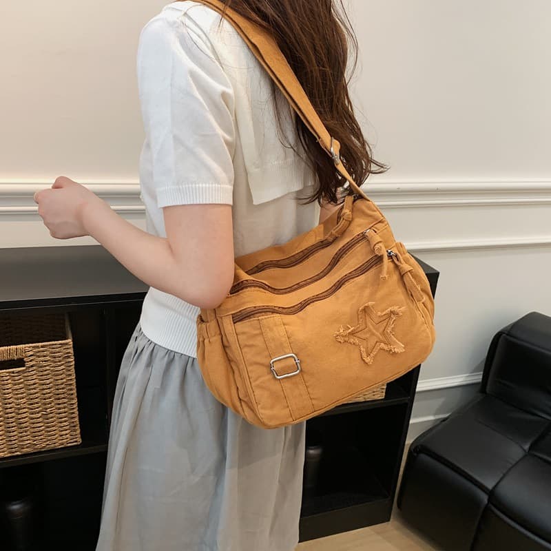 New trendy fashionable denim shoulder bag new high-end versatile crossbody bag large capacity simple crossbody bag for women