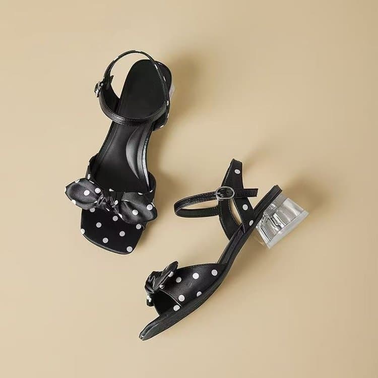 Trendy French One-Strap Sandals for Women 2026 New Summer Women's Shoes Wear-Out Chunky Heel Bowknot Comfortable Sandals