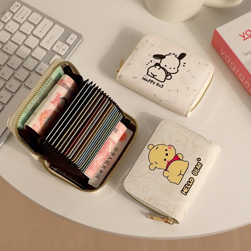 Cute Pacha Dog Cartoon Card Holder Women's Niche Large Capacity Multiple Card Slots Portable Compact Driver's License Coin Purse