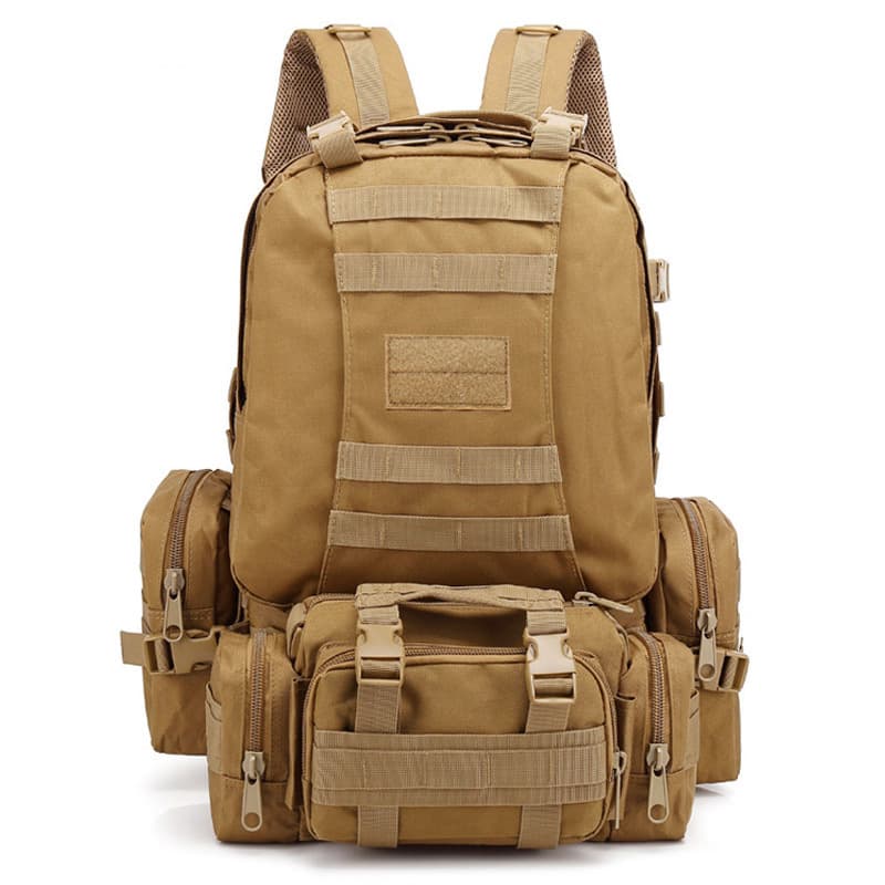 55L military camouflage tactical bag combination heavy-duty mountaineering bag large-capacity outdoor hiking fitness backpack