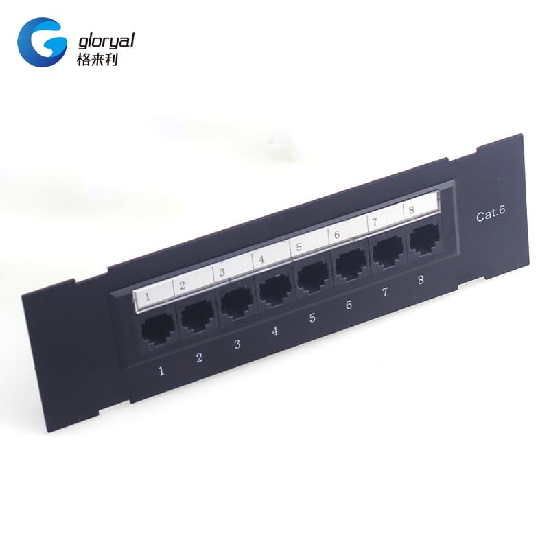 Supply Cat5e/Cat6 8-Port Wall Mount Patch Panel Wall Mount Bracket Pass-through Rack
