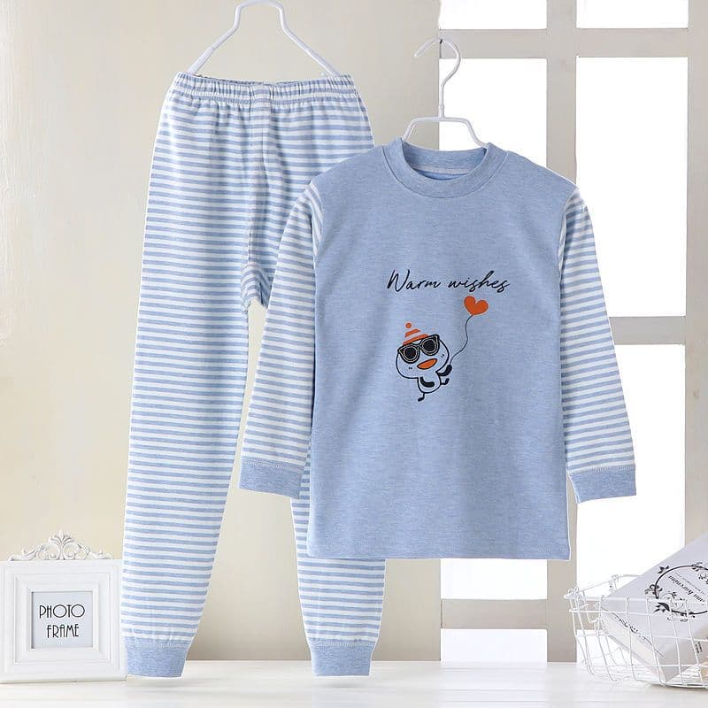 Kids' Cotton Autumn Underwear Set for Boys and Girls, Long Sleeve Thermal Underwear Set