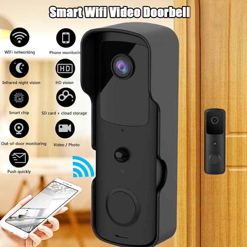 Wireless WiFi Smart Video Doorbell with Phone Remote Video Surveillance Alarm V30 Infrared Remote Monitoring