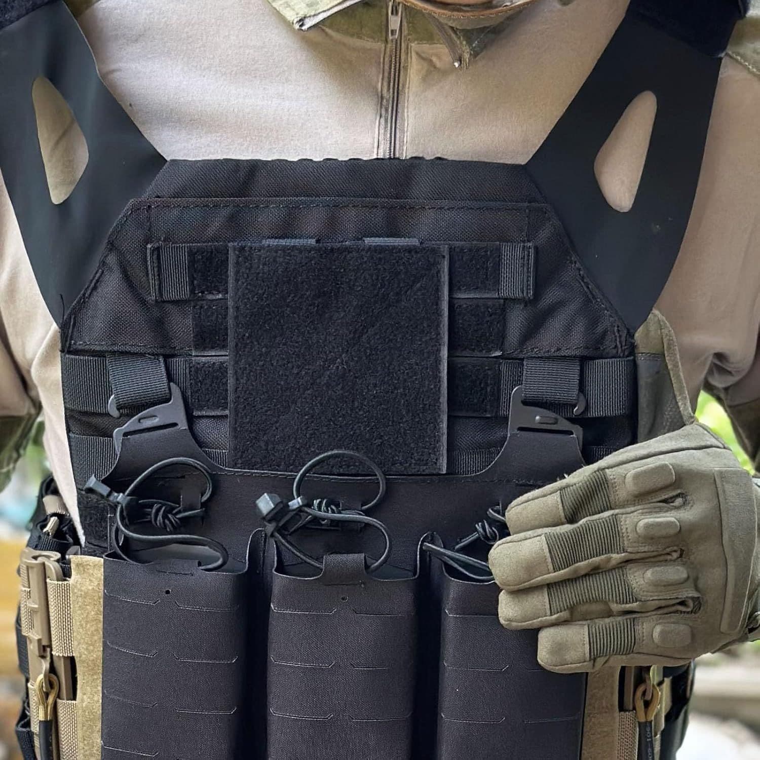Tactical Velcro Patch Display Panel Outdoor Sports Backpack Molle Expansion Mounting Board Nylon Solid Color