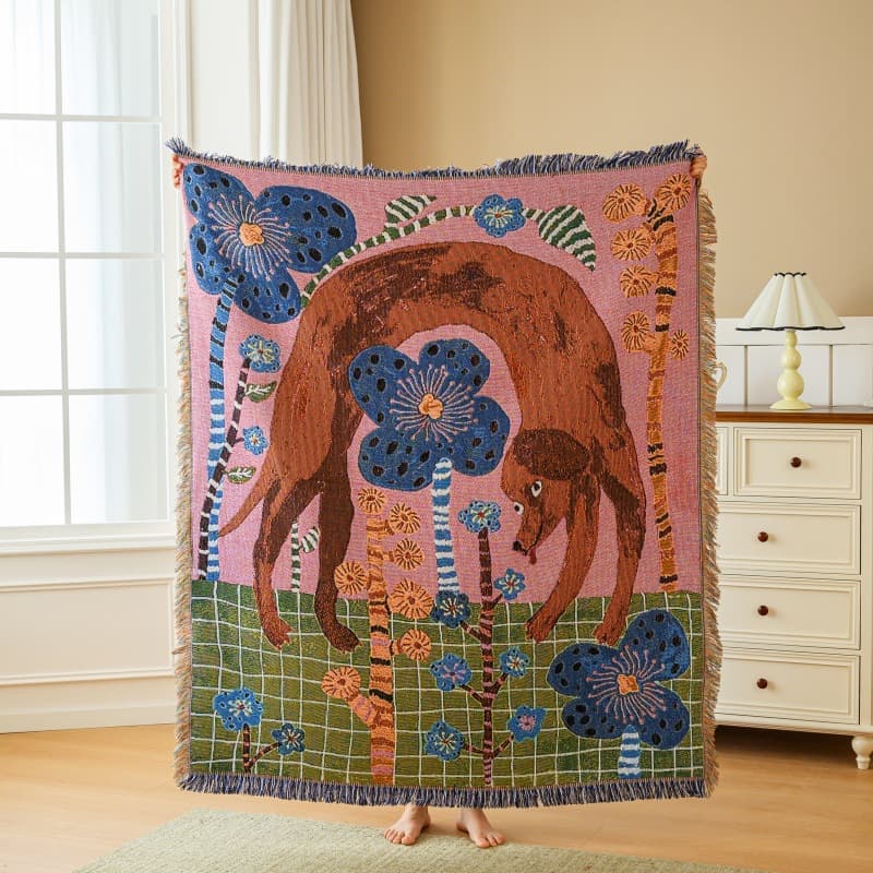 Cartoon pattern sofa towel full cover ins wind release lazy sofa cushion blanket tapestry sofa cover single and double