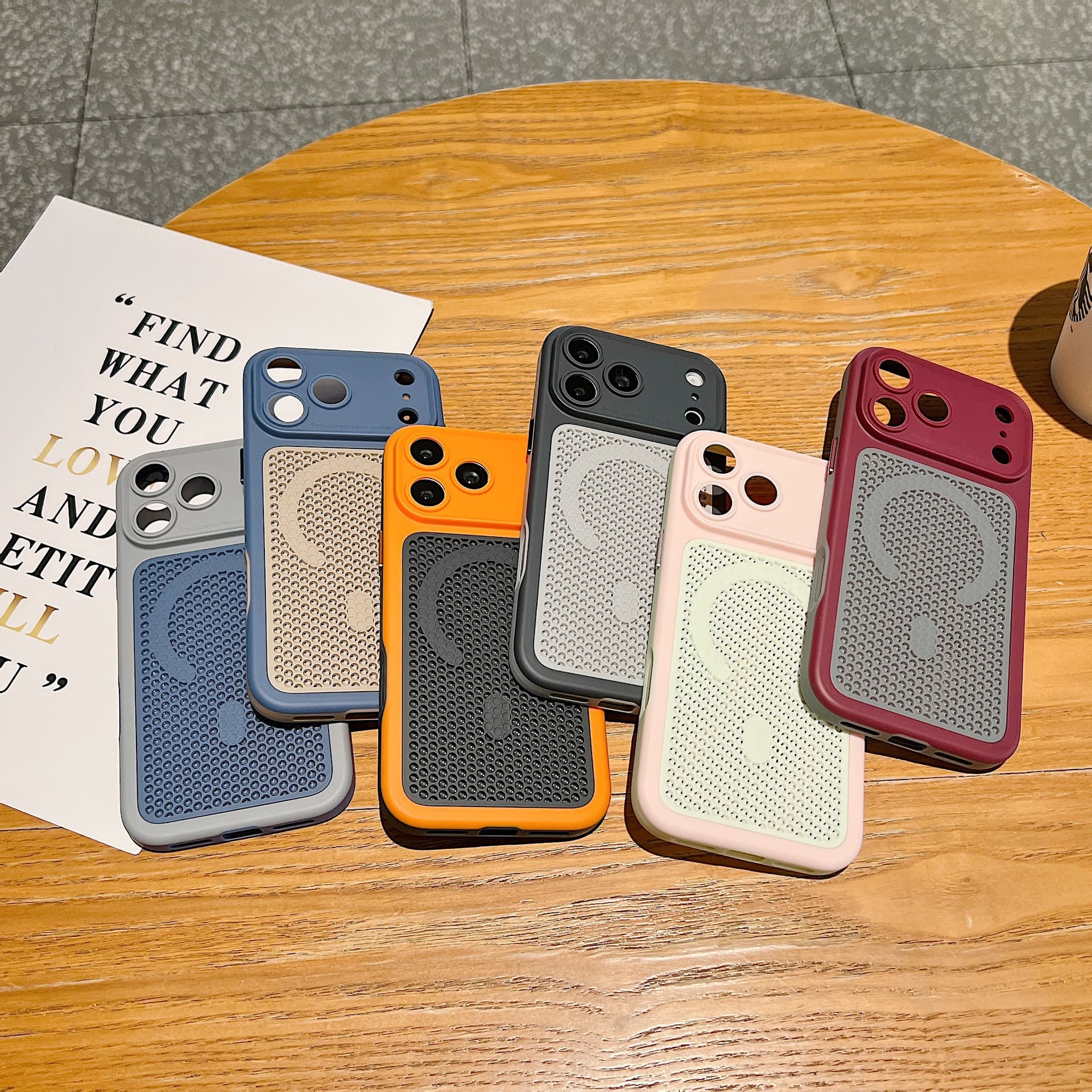 For Apple iPhone 17 Pro Max Case Armor Shield Precision Hole Mesh Magnetic 16PM Honeycomb Heat Dissipation 15PM Protective Cover